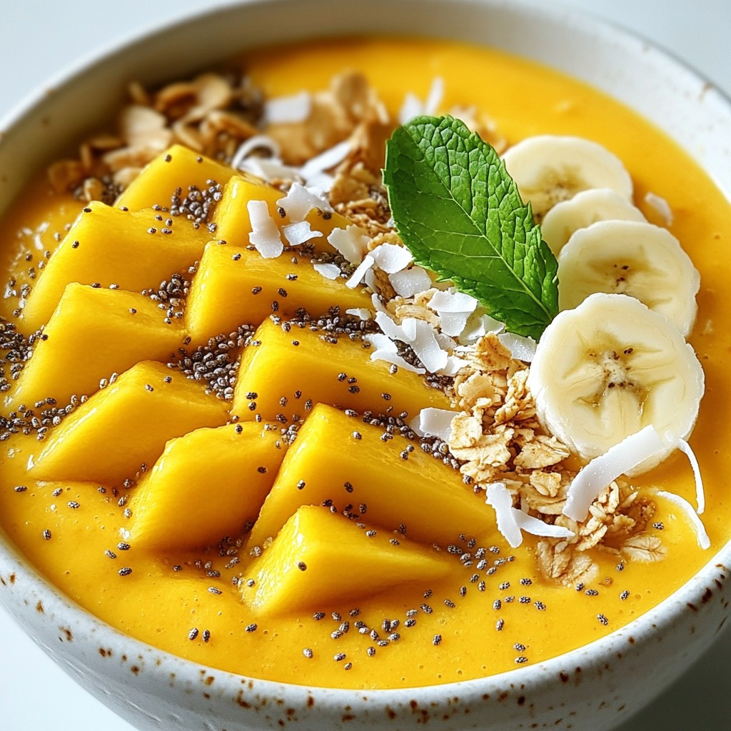 Mango Coconut Smoothie Bowl Refreshing and Creamy Snack