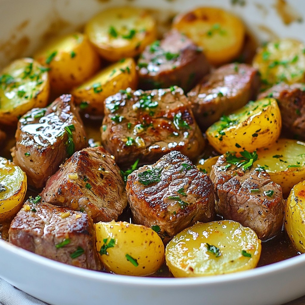 Garlic Butter Steak and Potatoes Skillet Delight