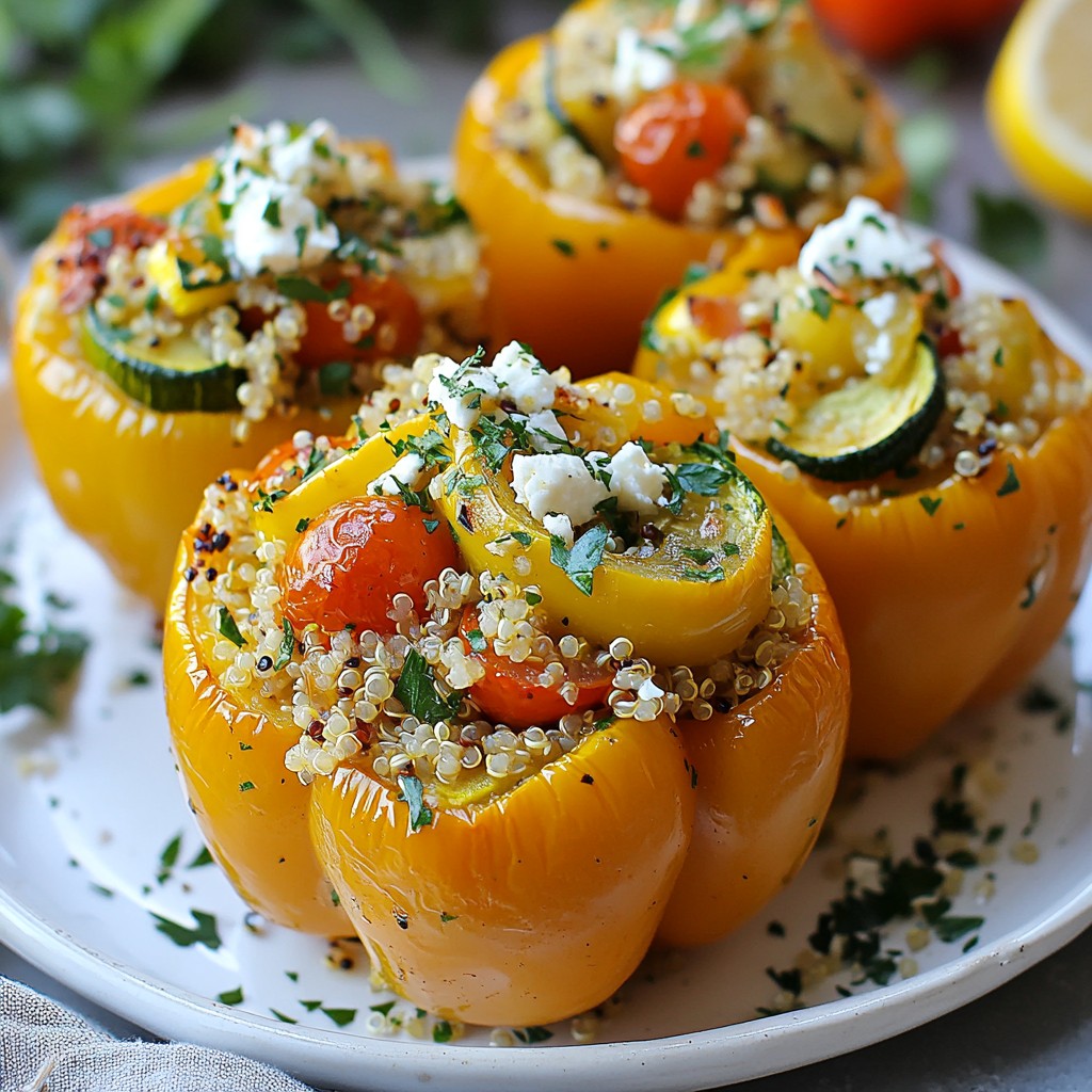 Lemon Herb Quinoa Stuffed Peppers Flavorful Dish