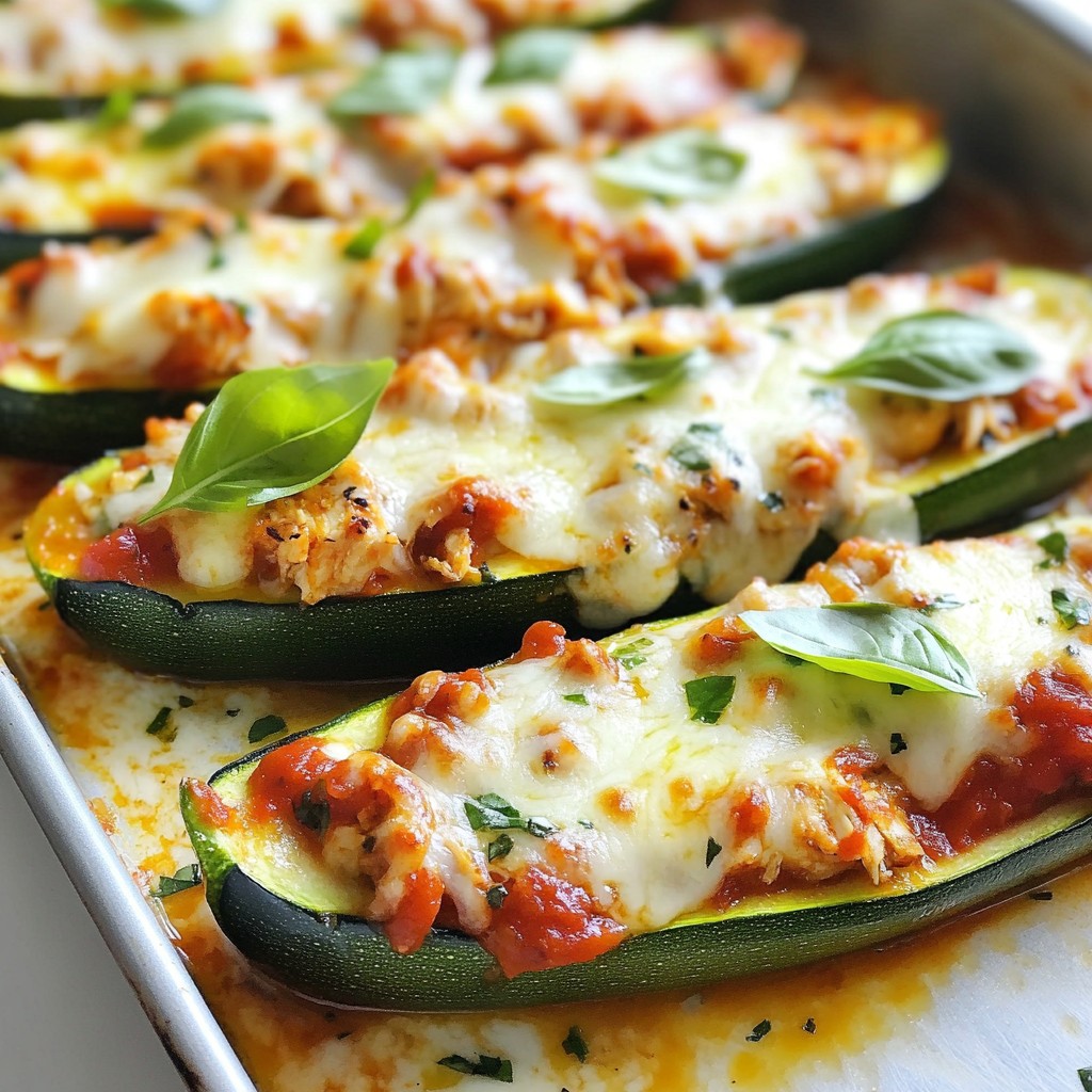Chicken Parmesan Zucchini Boats Flavorful and Easy Recipe