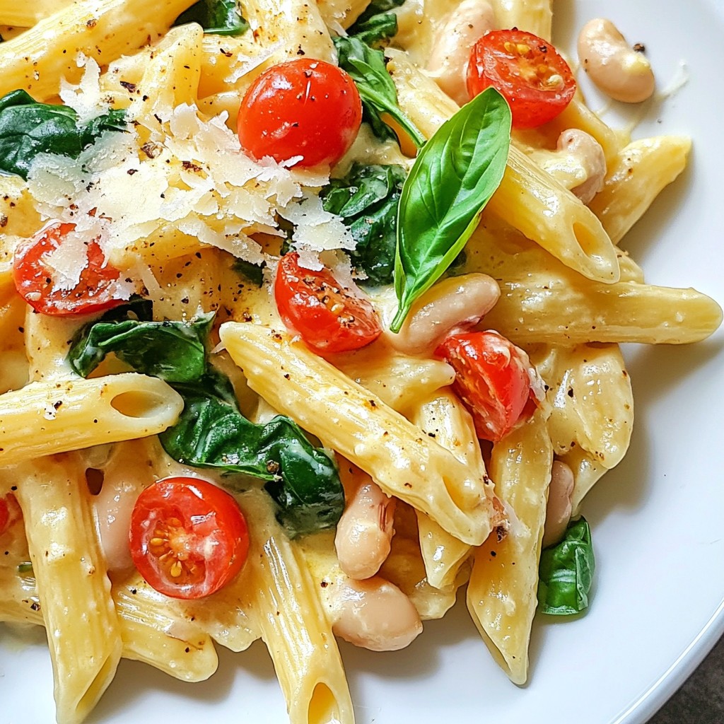 Creamy Tuscan White Bean Pasta Delightful and Simple