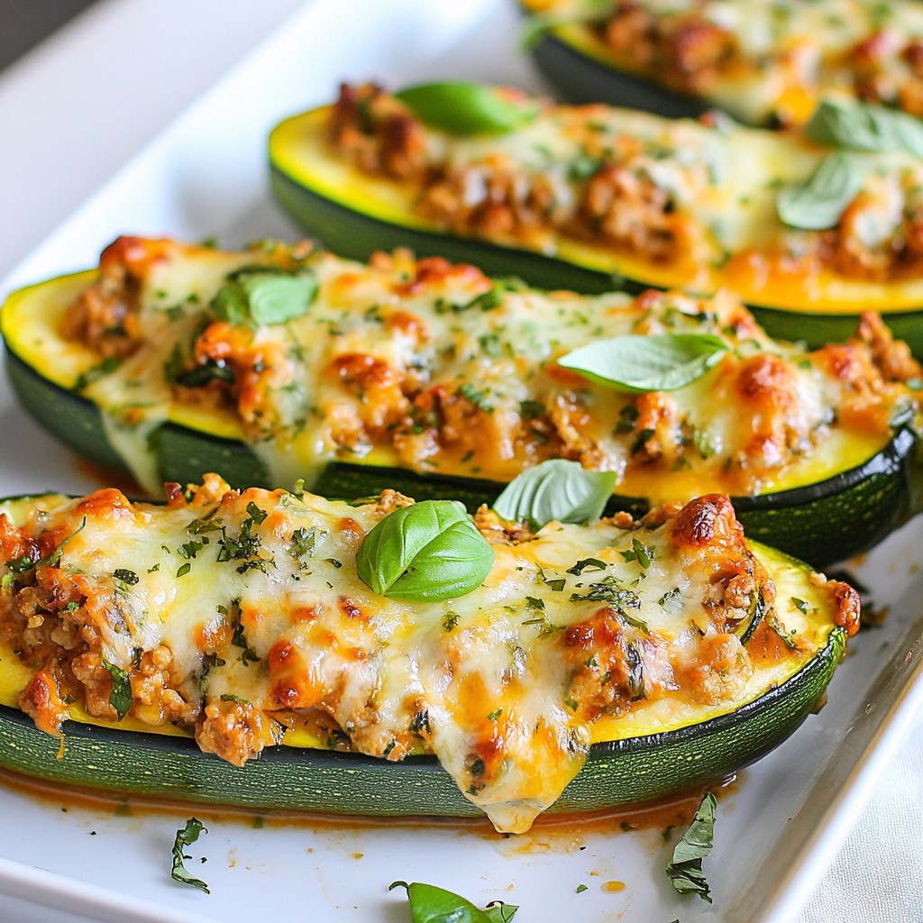 Chicken Parmesan Zucchini Boats Tasty and Easy Recipe