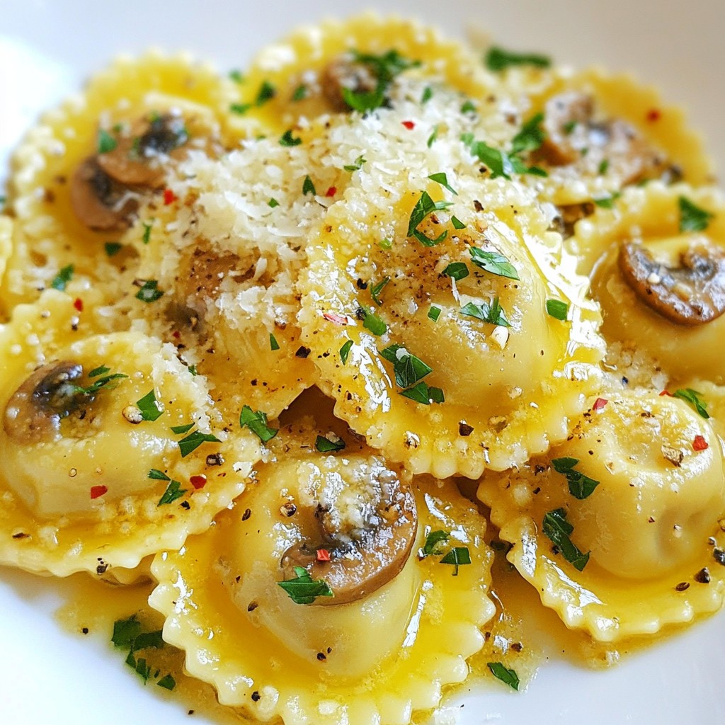 Garlic Butter Mushroom Ravioli Flavorful Dinner Delight