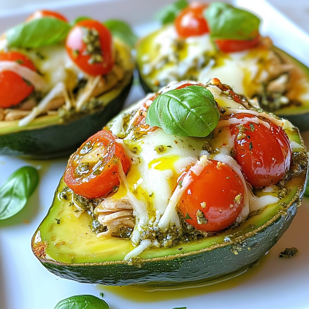 Pesto Chicken Stuffed Avocado Fresh and Simple Meal