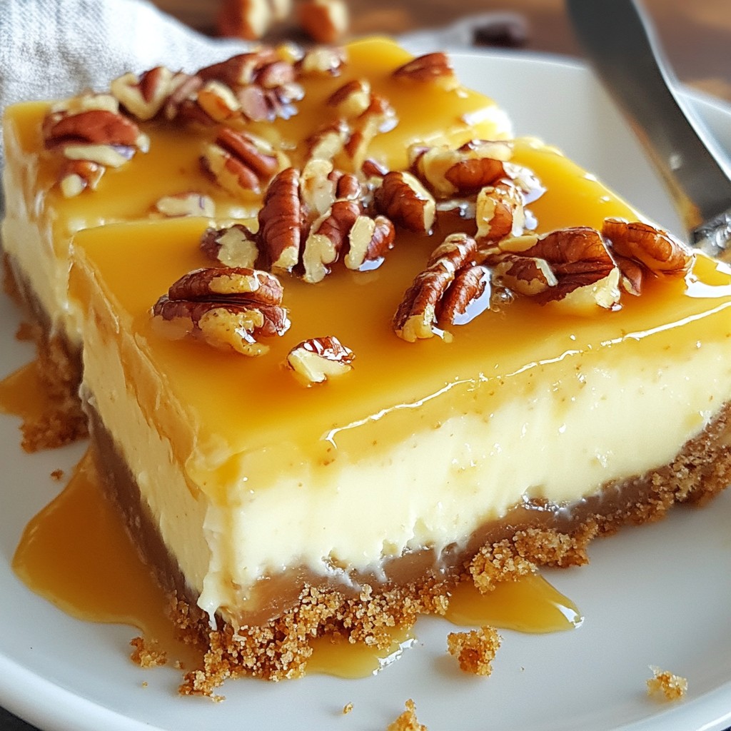 Caramel Pecan Cheesecake Bars Irresistible Dessert Delight